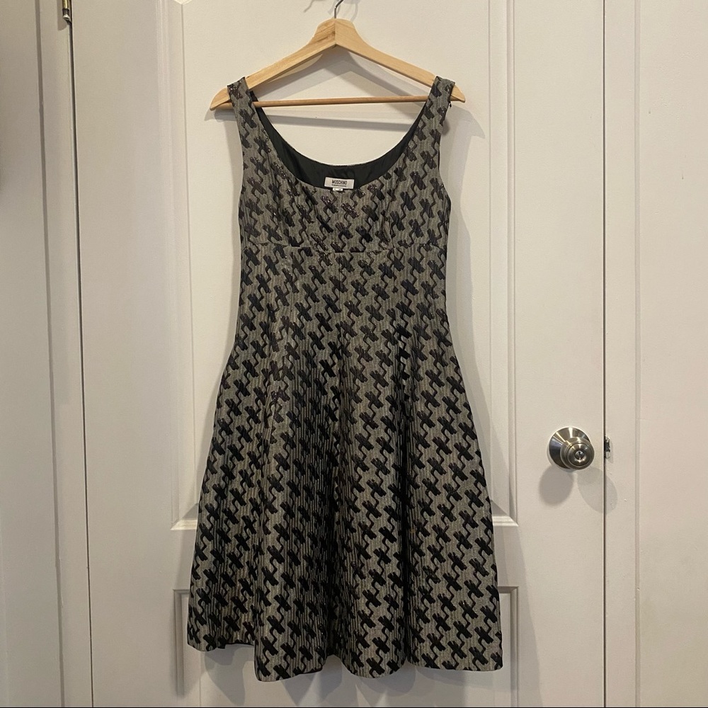 Moschino Houndstooth Metallic Print Dress - Picture 2 of 3